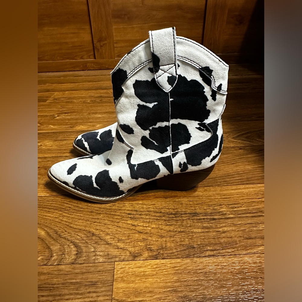 New Cow Print Booties